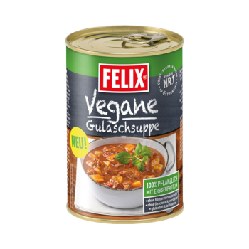 Felix Vegane Gulaschsuppe, 100 Prozent pflanzlich mit Erbsenprotein, 400g